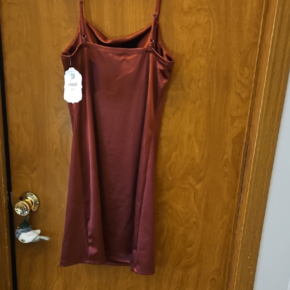 Altar'd State Wine Satin Mini Dress - Picture 3 of 6
